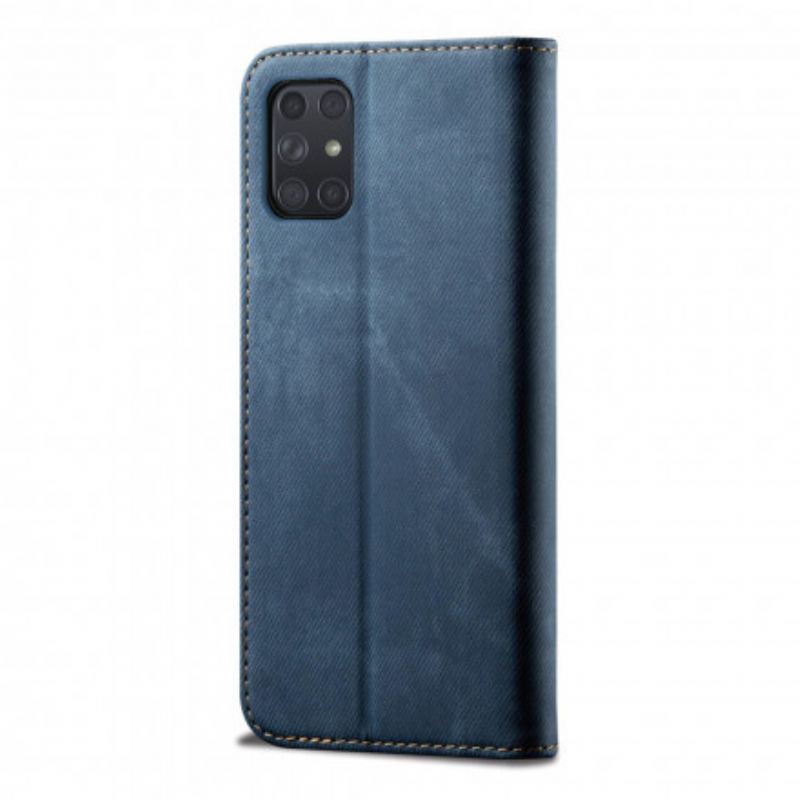 Cover Samsung Galaxy A72 4G / A72 5G Flip Cover Denim Stof