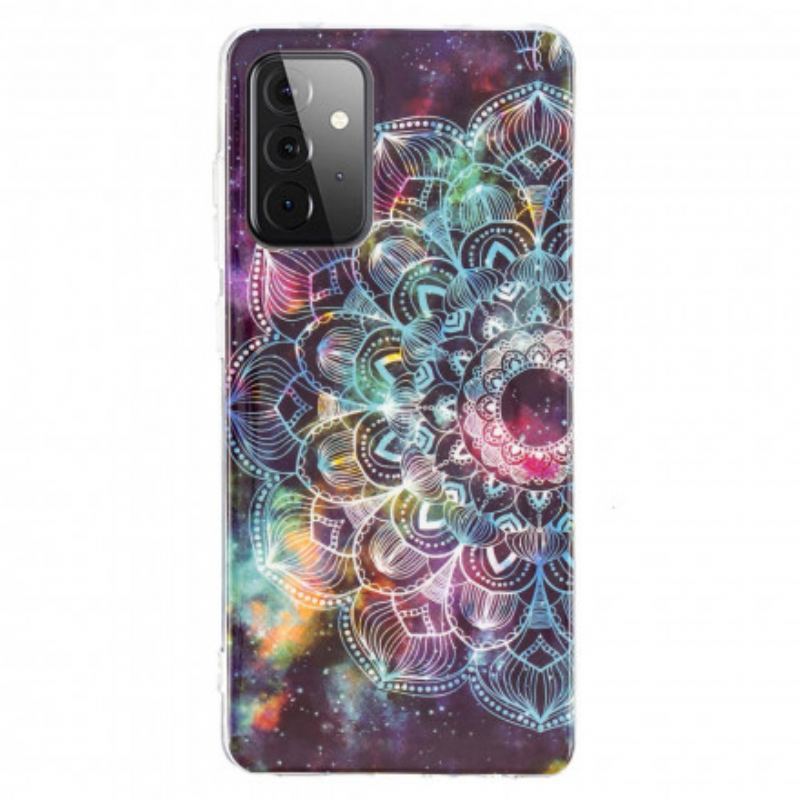 Cover Samsung Galaxy A72 4G / A72 5G Fluorescerende Farverig Mandala