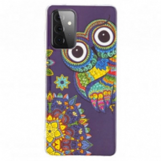 Cover Samsung Galaxy A72 4G / A72 5G Fluorescerende Ugle Mandala