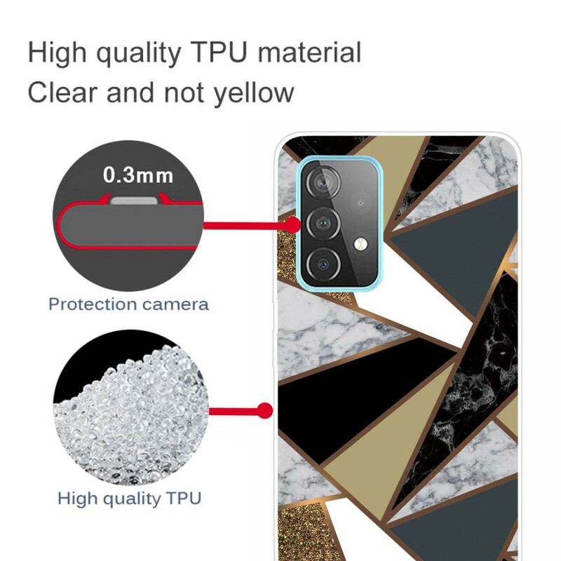 Cover Samsung Galaxy A72 4G / A72 5G Geometrisk Marmor