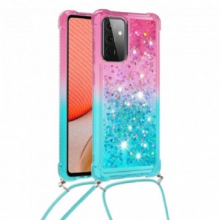 Cover Samsung Galaxy A72 4G / A72 5G Silikone Pailletter Og Snor