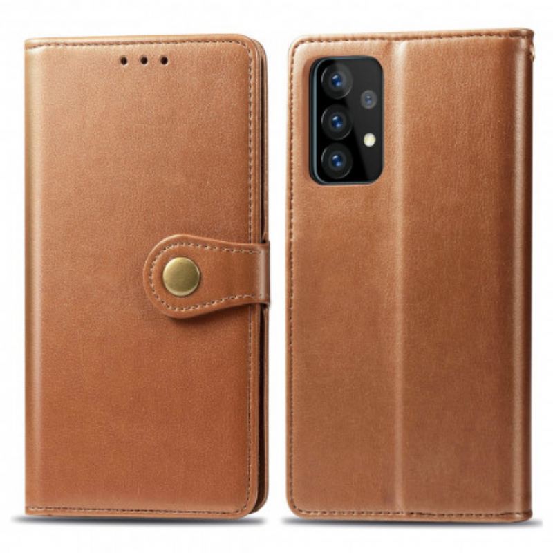 Flip Cover Samsung Galaxy A72 4G / A72 5G Kunstlæder Og Vintage Lås
