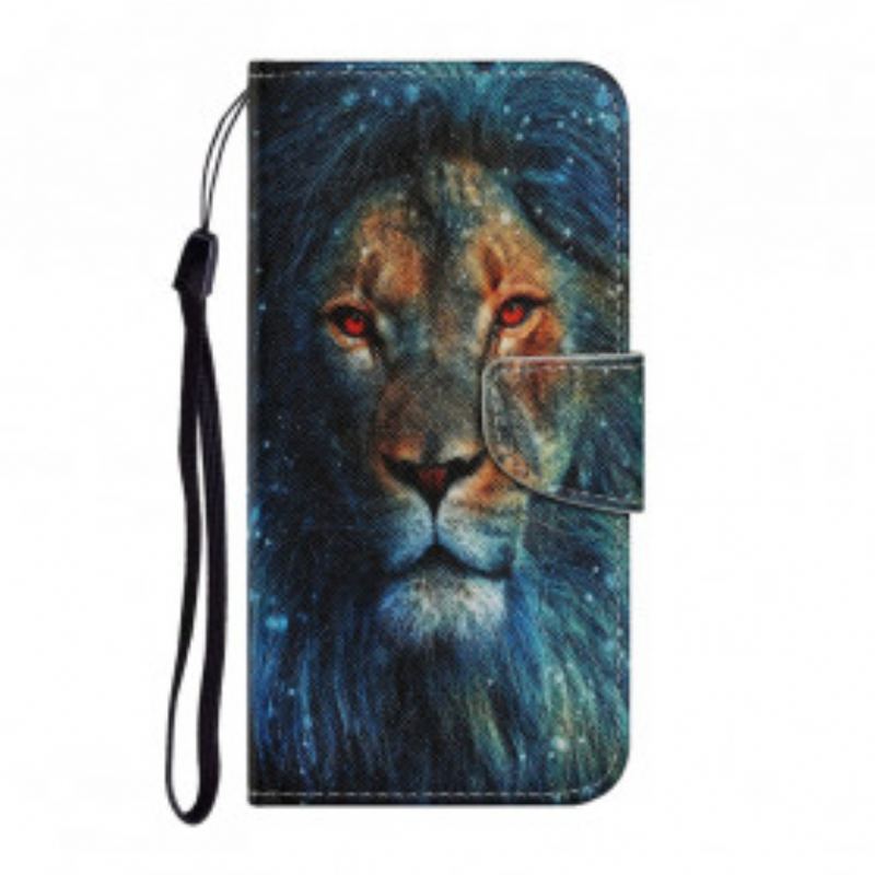 Flip Cover Samsung Galaxy A72 4G / A72 5G Løve Med Snor