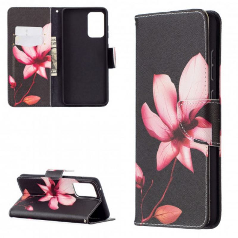 Flip Cover Samsung Galaxy A72 4G / A72 5G Lyserød Blomst