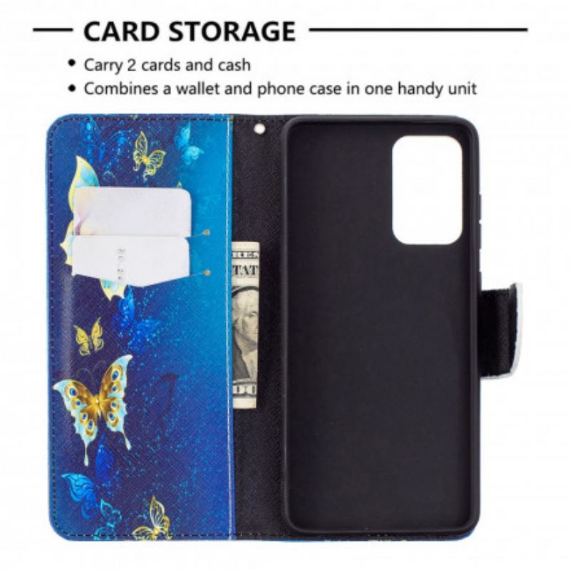 Flip Cover Samsung Galaxy A72 4G / A72 5G Sommerfugle Konger