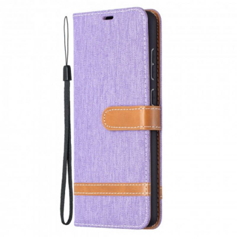 Flip Cover Samsung Galaxy A72 4G / A72 5G Stof Og Lædereffekt