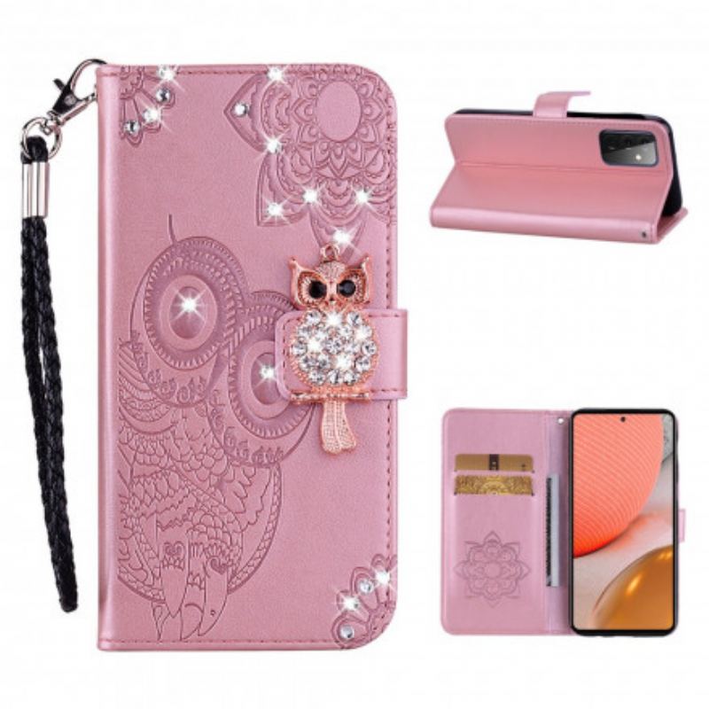 Flip Cover Samsung Galaxy A72 4G / A72 5G Ugle Mandala Og Charm