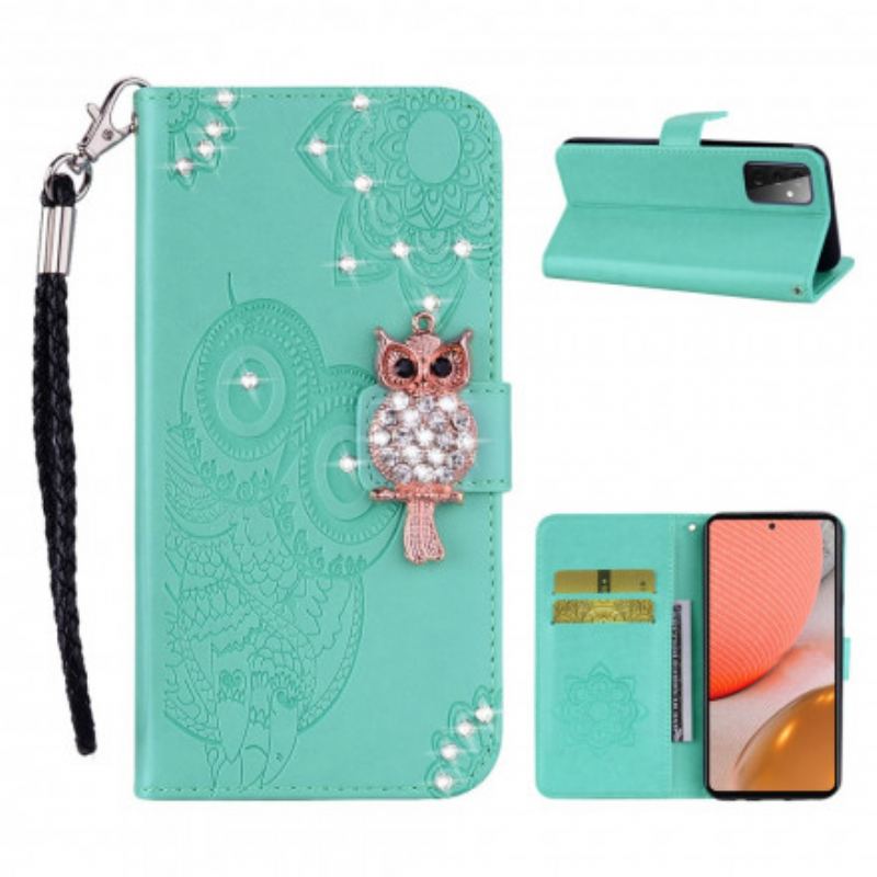 Flip Cover Samsung Galaxy A72 4G / A72 5G Ugle Mandala Og Charm