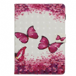 Flip Cover iPad 10.2" (2020) (2019) Røde Sommerfugle