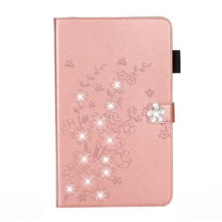 Læder Cover iPad 10.2" (2020) (2019) Blomster Diamanter Lædereffekt