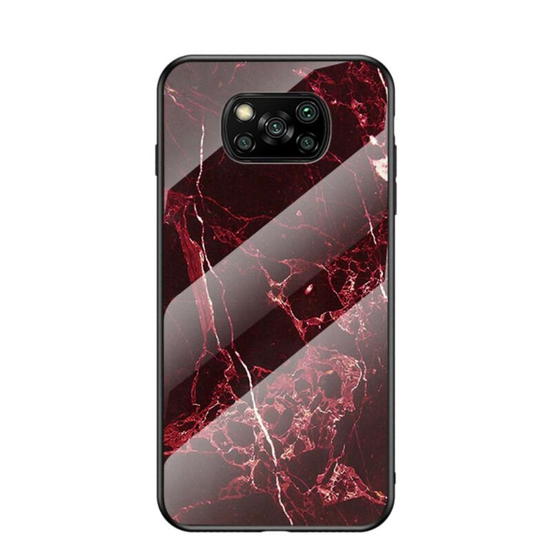 Cover Poco X3 / X3 Pro / X3 NFC Marmorfarver Hærdet Glas