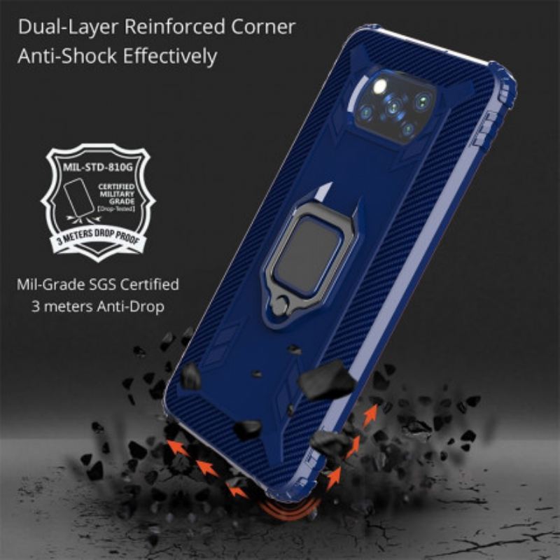 Cover Poco X3 / X3 Pro / X3 NFC Ring Og Kulfiber