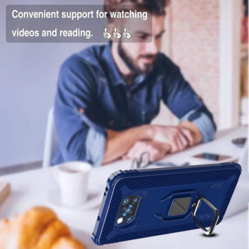 Cover Poco X3 / X3 Pro / X3 NFC Ring Og Kulfiber
