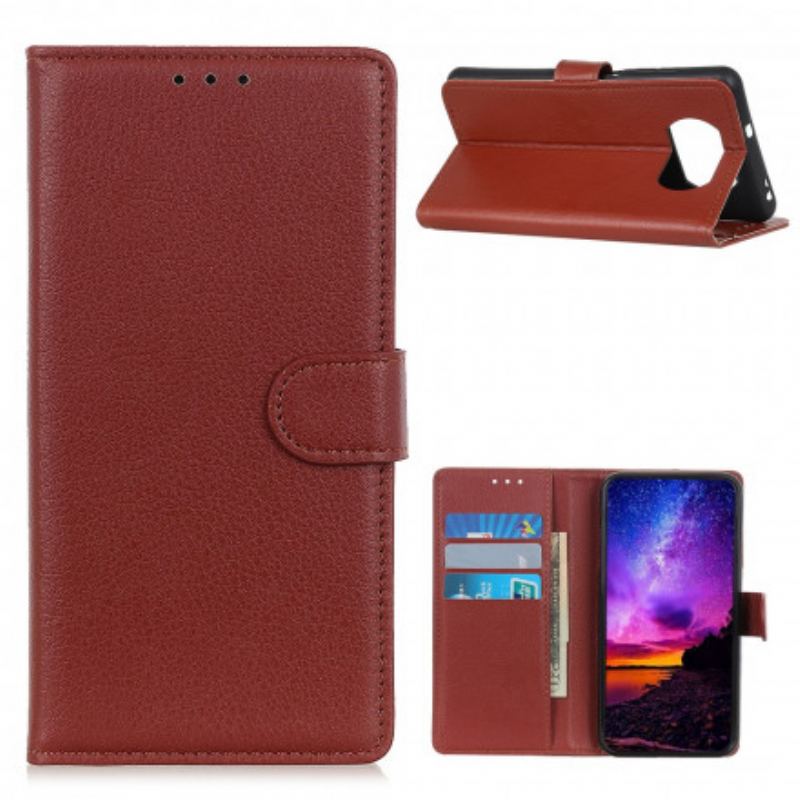 Flip Cover Poco X3 / X3 Pro / X3 NFC Litchi Imiteret Læder