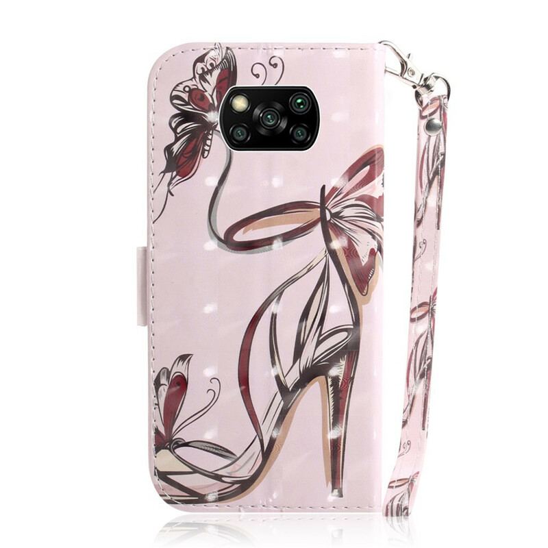 Flip Cover Poco X3 / X3 Pro / X3 NFC Med Snor Strappy Pumpe