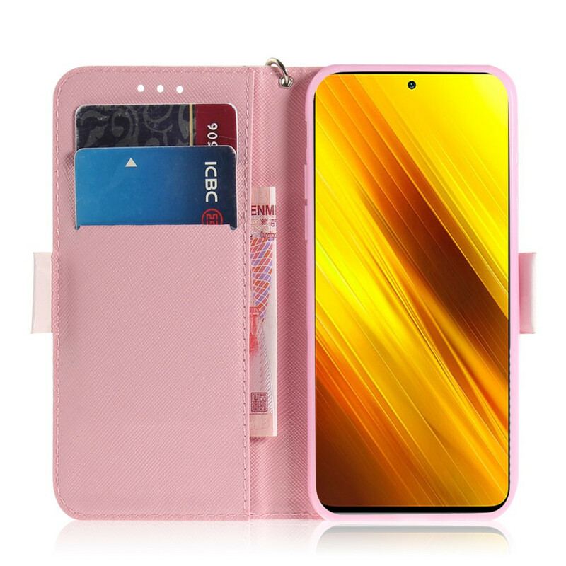 Flip Cover Poco X3 / X3 Pro / X3 NFC Med Snor Strappy Pumpe
