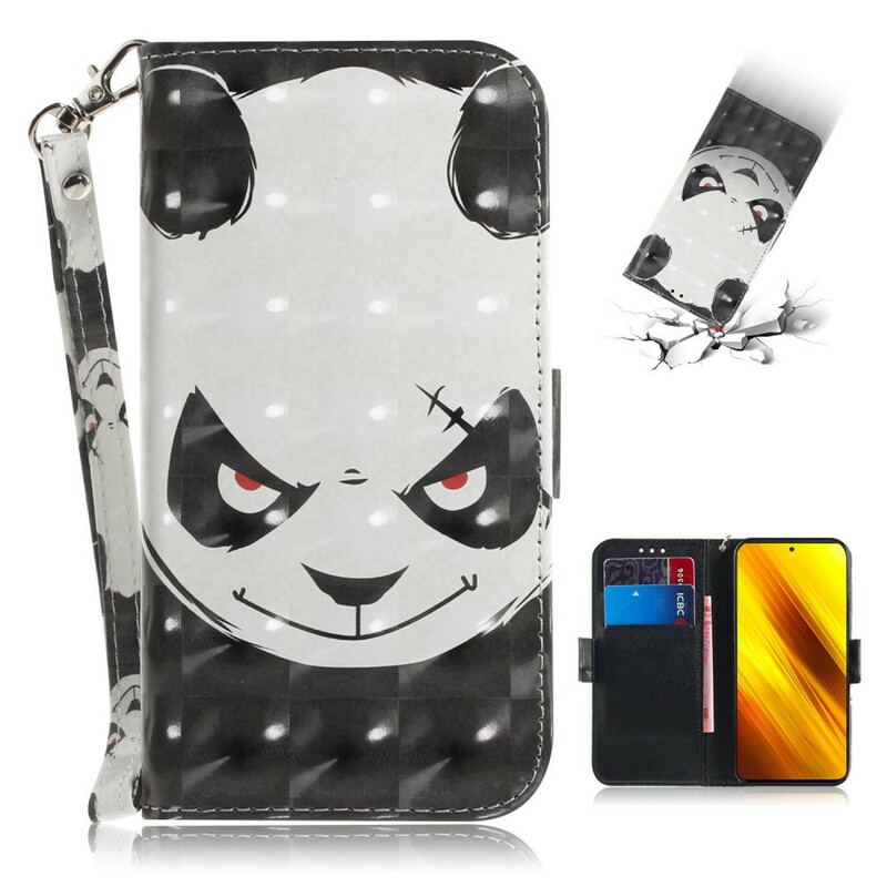 Flip Cover Poco X3 / X3 Pro / X3 NFC Med Snor Vred Panda Med Snor