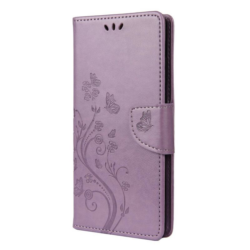 Flip Cover Poco X3 / X3 Pro / X3 NFC Sommerfugle Og Blomster