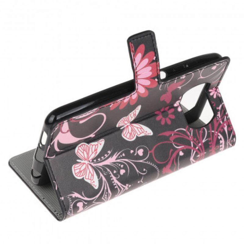 Flip Cover Poco X3 / X3 Pro / X3 NFC Sommerfugle Og Blomster