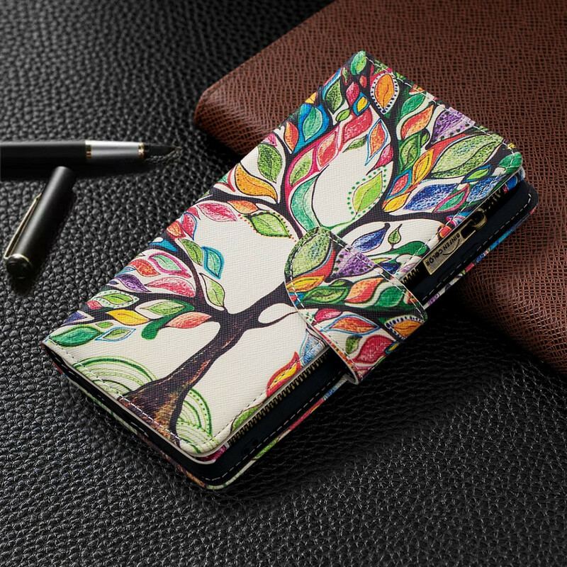 Flip Cover Poco X3 / X3 Pro / X3 NFC Trælomme Med Lynlås