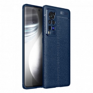 Cover Vivo X60 Pro Dobbelt Linje Litchi Læder Effekt