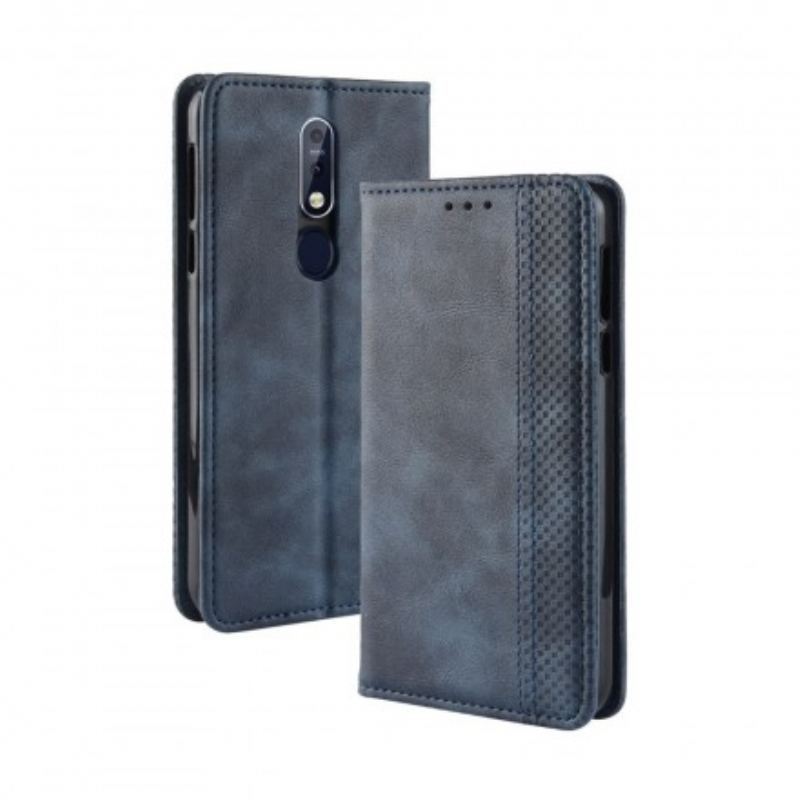 Cover Nokia 7.1 Flip Cover Stiliseret Vintage Lædereffekt