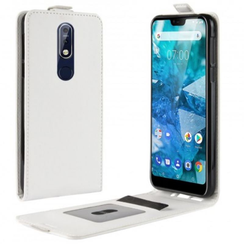 Læder Cover Nokia 7.1 Flip Cover Foldelig Retro
