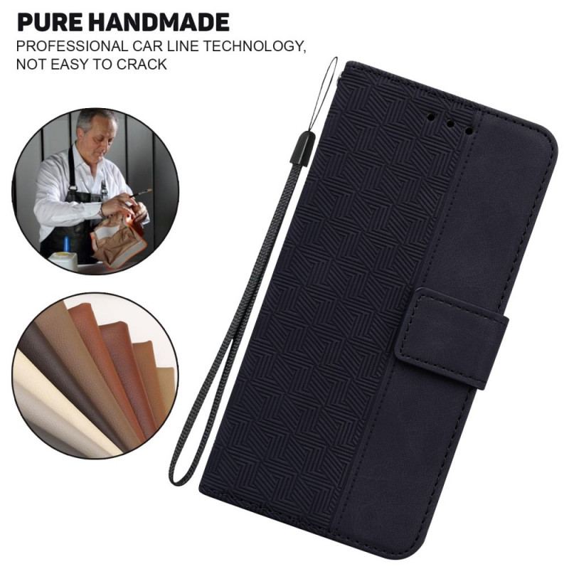 Flip Cover Poco F4 GT Med Snor Strappy Mønster