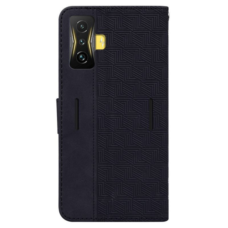 Flip Cover Poco F4 GT Med Snor Strappy Mønster