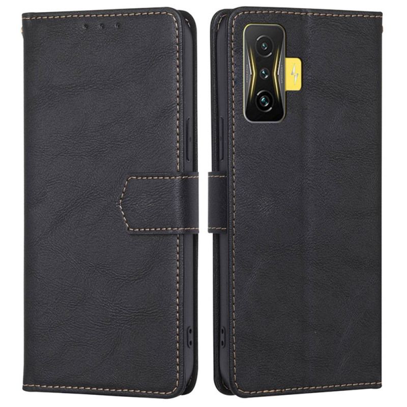 Læder Cover Poco F4 GT Vintage Læderstil Rfid
