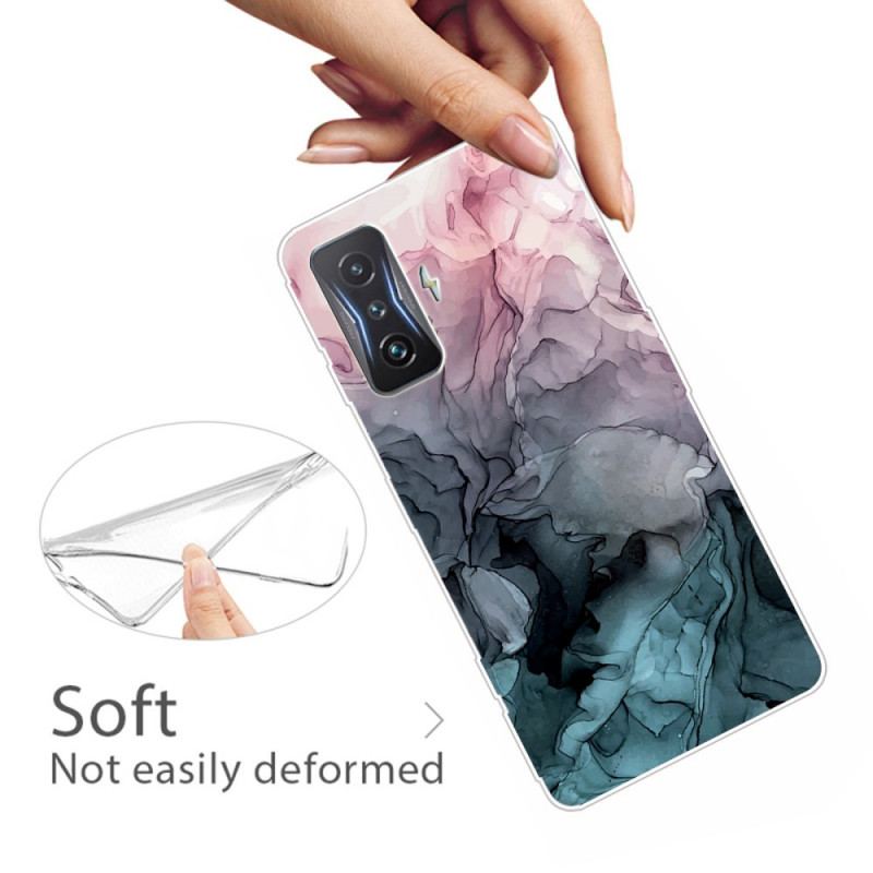 Mobilcover Poco F4 GT Akvarel Marmor