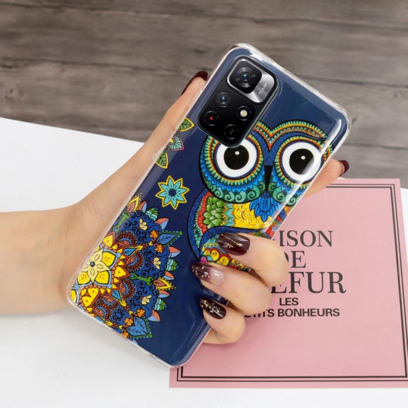 Cover Xiaomi Redmi Note 11 Pro Plus 5G Fluorescerende Ugle Mandala