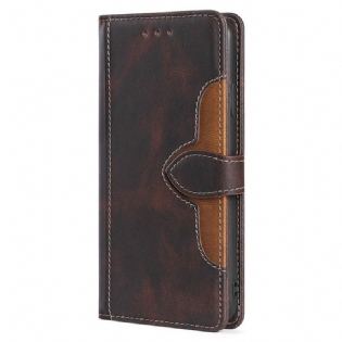 Flip Cover Xiaomi Redmi Note 11 Pro Plus 5G Imiteret Læder Bicolor Stilfuld