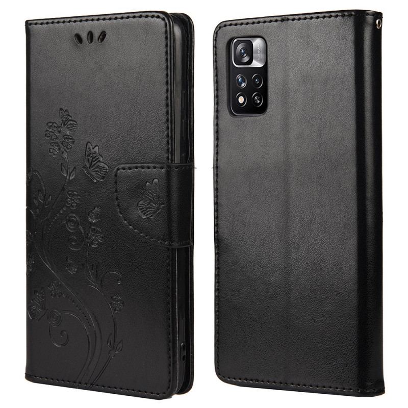 Flip Cover Xiaomi Redmi Note 11 Pro Plus 5G Sommerfugle Og Blomster