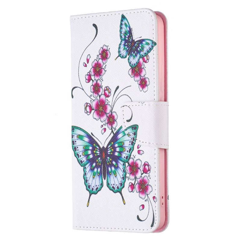 Flip Cover Xiaomi Redmi Note 11 Pro Plus 5G Stil Sommerfugle