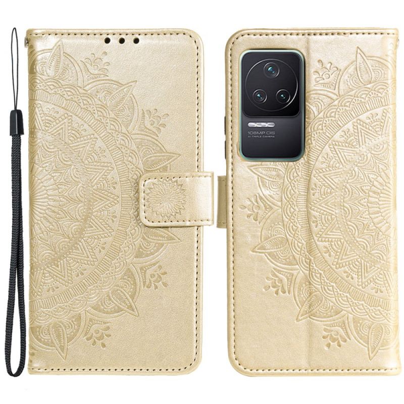 Flip Cover Poco F4 Mandala Sun Med Snor