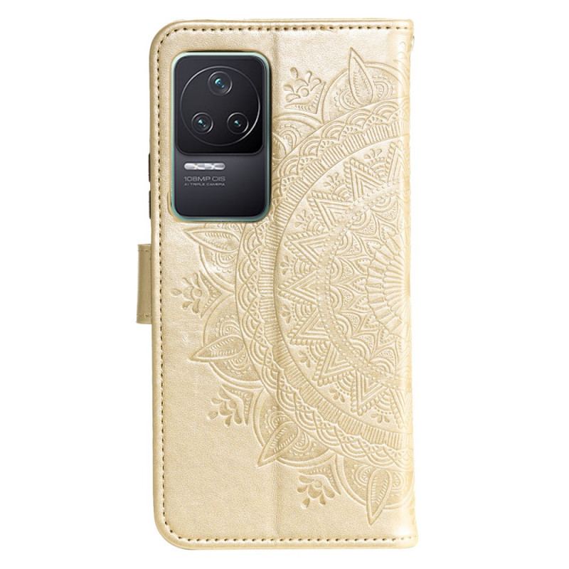 Flip Cover Poco F4 Mandala Sun Med Snor