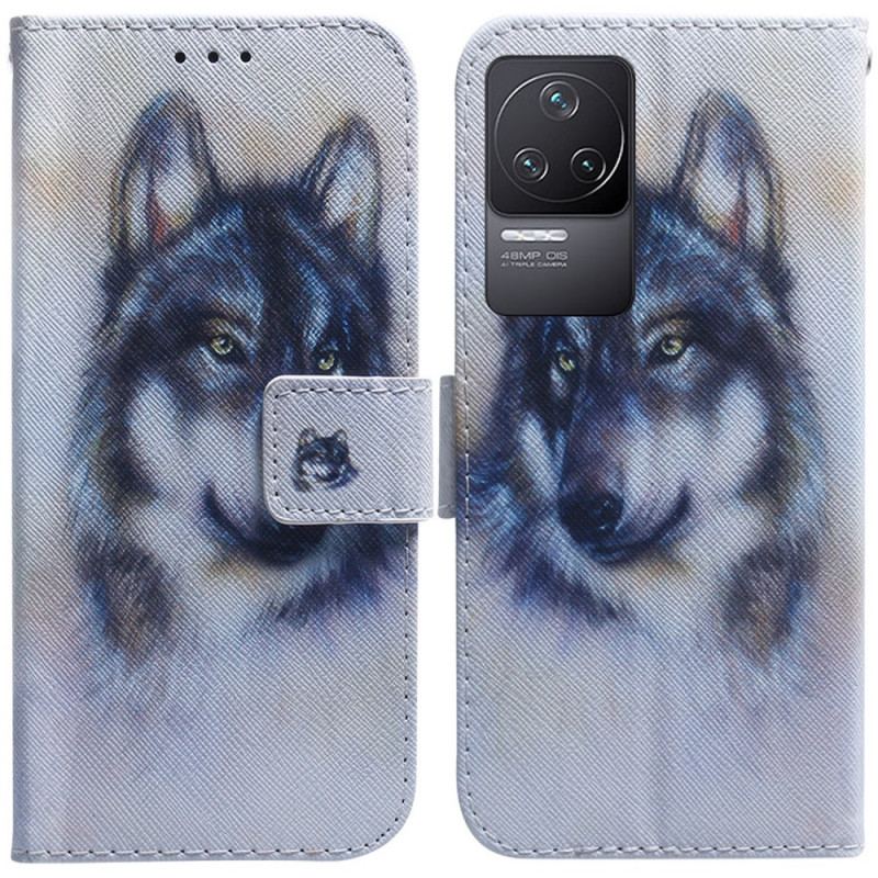 Læder Cover Poco F4 Akvarel Hund