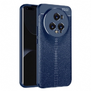 Cover Honor Magic 5 Pro Dobbelt Linje Litchi Læder Effekt