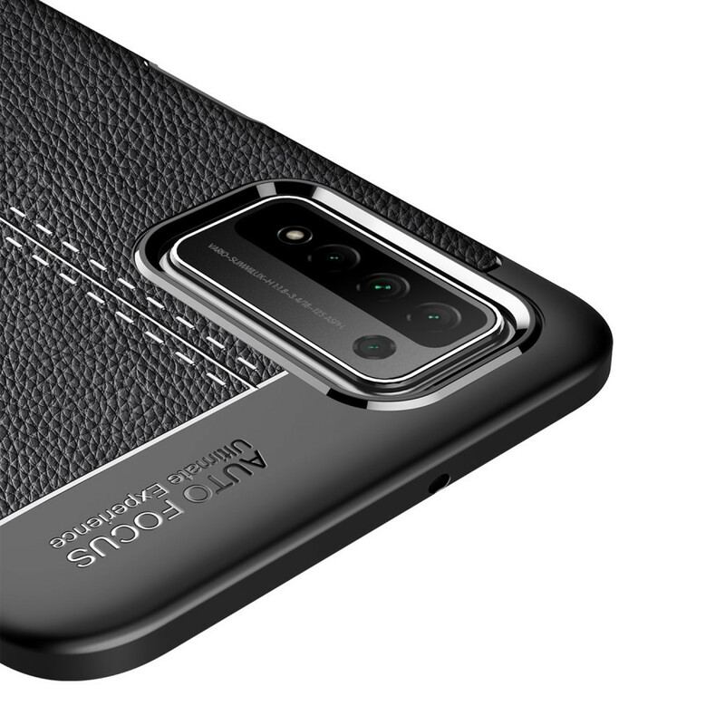 Cover Honor 10X Lite Dobbelt Linje Litchi Læder Effekt