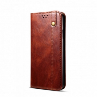 Cover OnePlus 9 Pro Flip Cover Voksbehandlet Kunstlæder