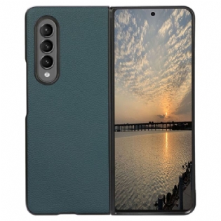 Cover Samsung Galaxy Z Fold 4 Imiteret Læder Litchi Retroeffekt