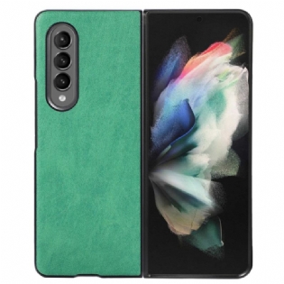 Cover Samsung Galaxy Z Fold 4 Tofarvet Imiteret Læder Tekstureret