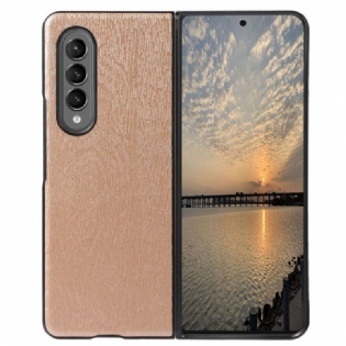 Mobilcover Samsung Galaxy Z Fold 4 Imiteret Læder Trætekstur