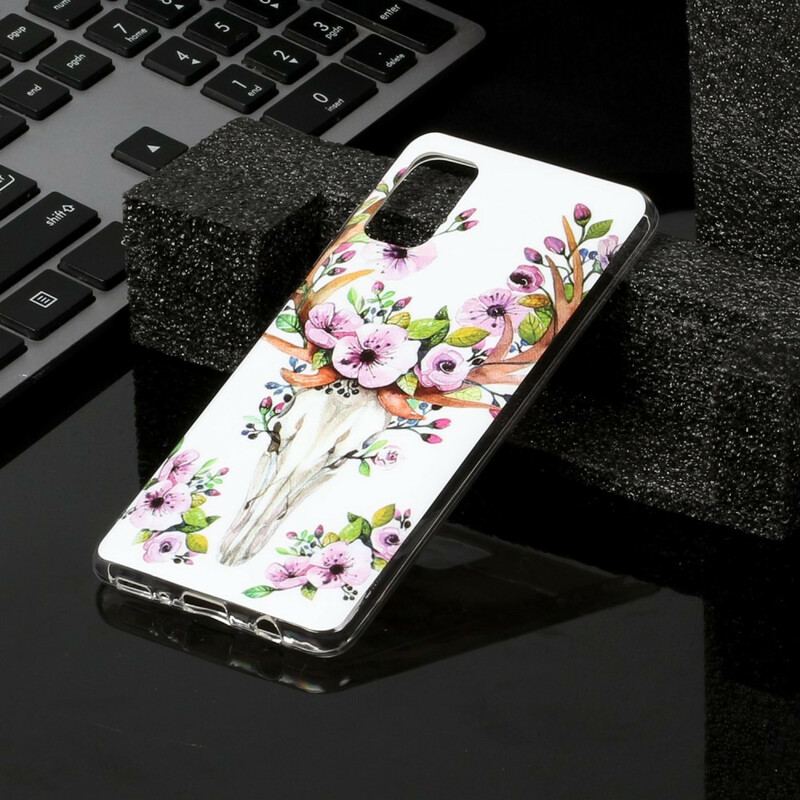 Cover Samsung Galaxy A41 Fluorescerende Blomsterelg