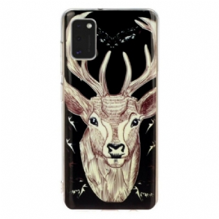 Cover Samsung Galaxy A41 Fluorescerende Majestic Deer