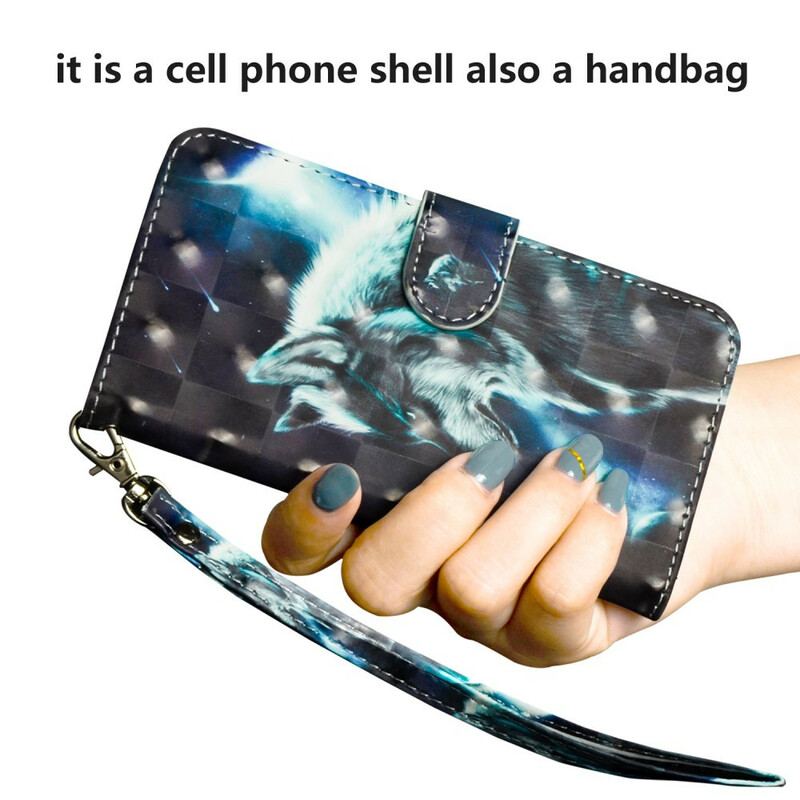 Flip Cover Samsung Galaxy A41 Majestætisk Ulv