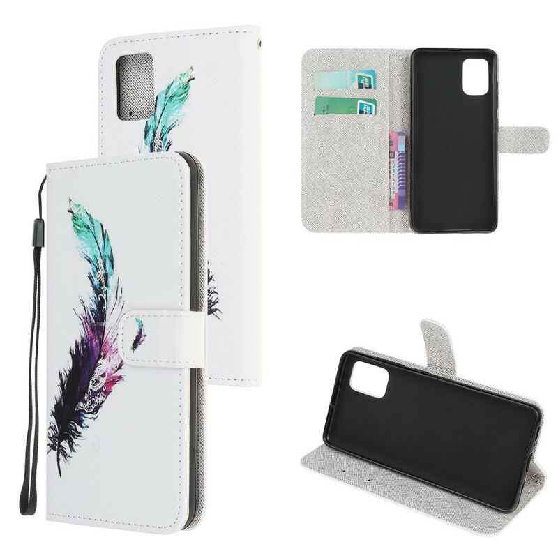 Flip Cover Samsung Galaxy A41 Med Snor Fjer Med Snor