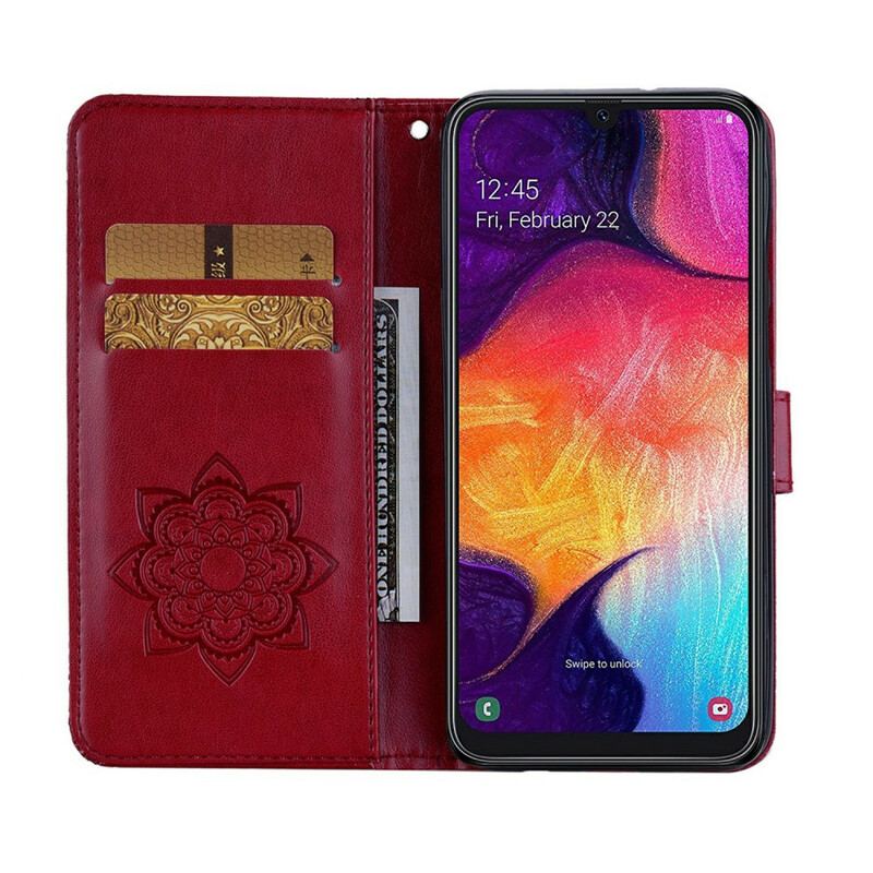 Flip Cover Samsung Galaxy A41 Ugle Mandala Og Lanyard