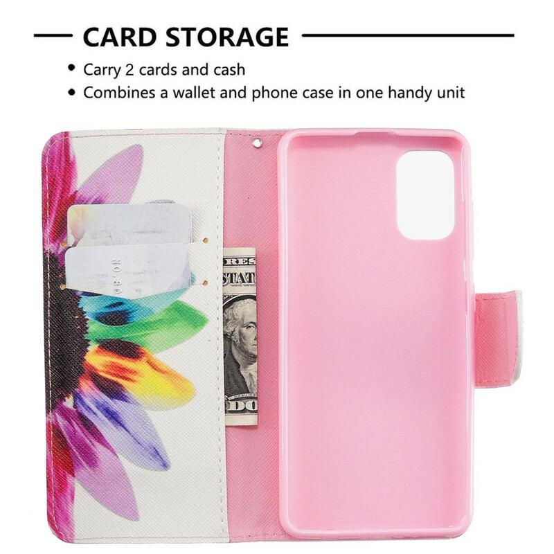 Læder Cover Samsung Galaxy A41 Akvarel Blomst